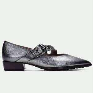NEW HISPANITAS women's pointed ballerinas mary jane in pewter